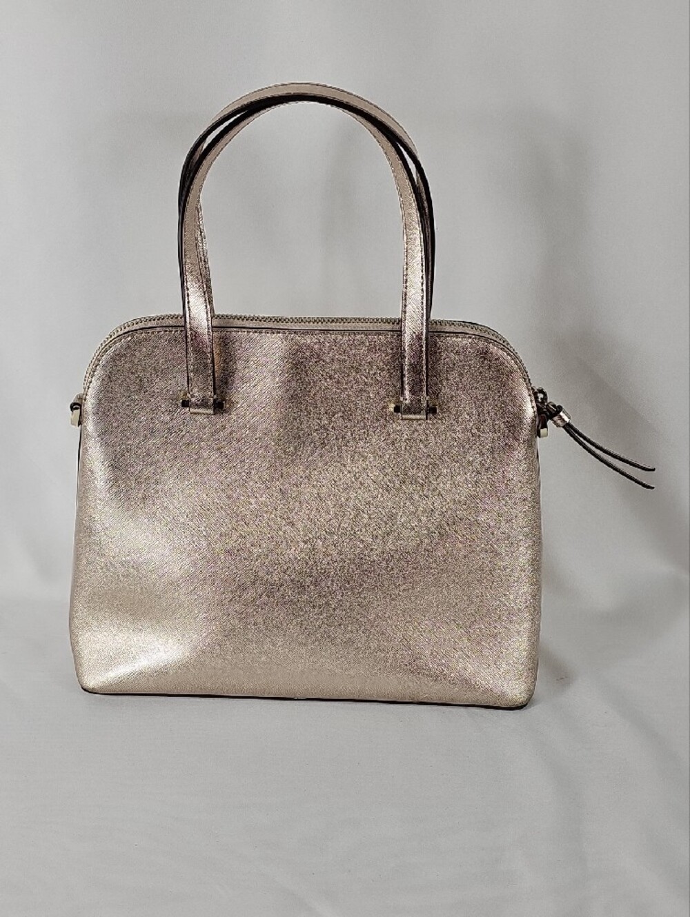 kate spade Metallic Rose Gold Dome Satchel Handbag - Picture 2 of 13